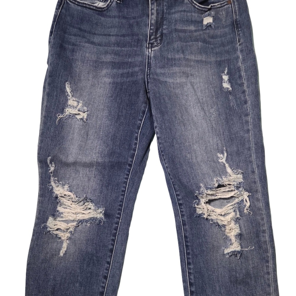 Judy Blue Boyfriend Jeans Womens Size 9 29 Distressed Stretch Denim Mid Rise - Picture 3 of 7